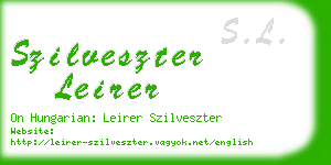 szilveszter leirer business card